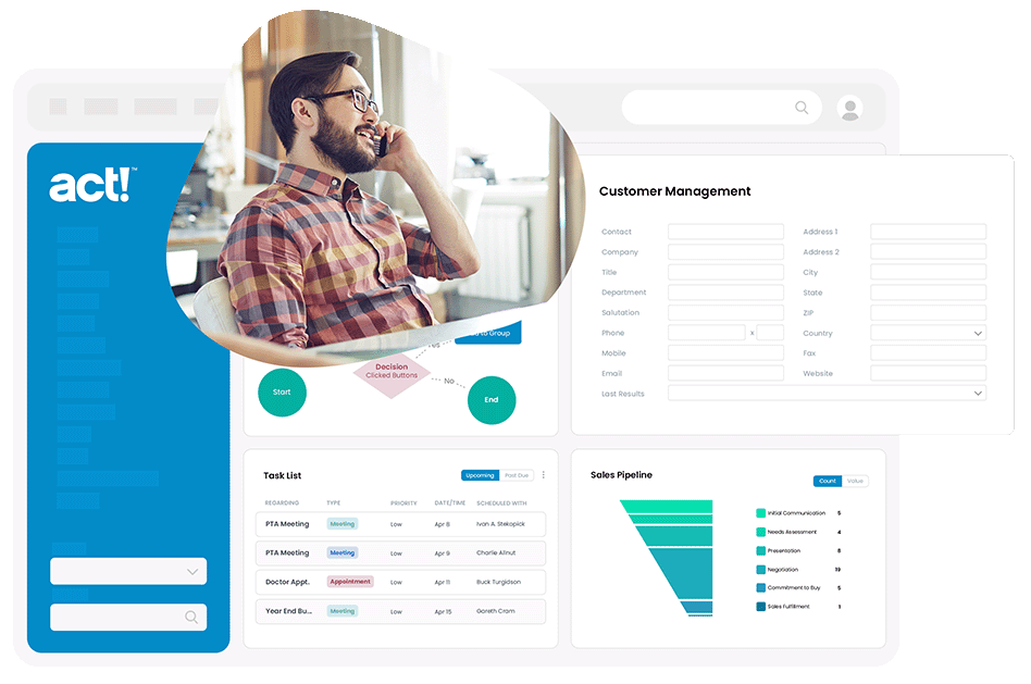 Customer management landing page