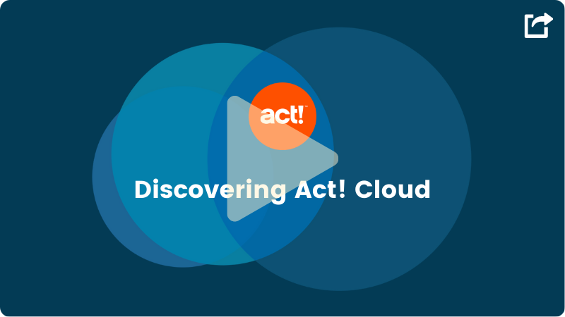 thumbnail of video "Discovering Act! Cloud" with an act logo in the center